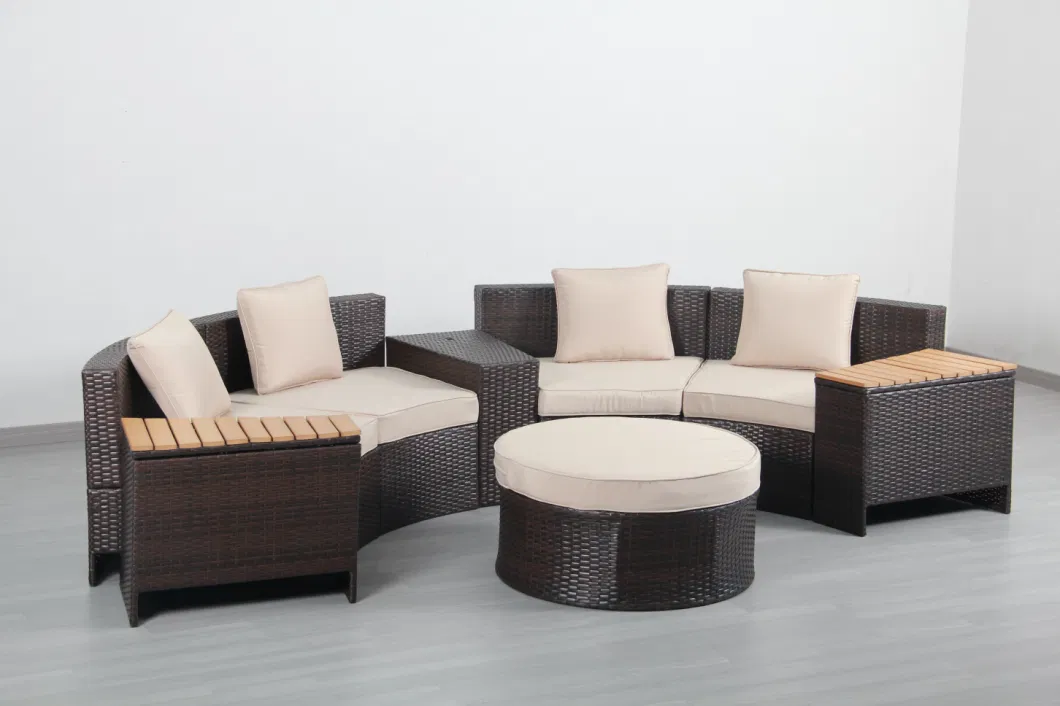 Modern Simple Rattan Outdoor Disassembly Sofa Combination of Eight Sets