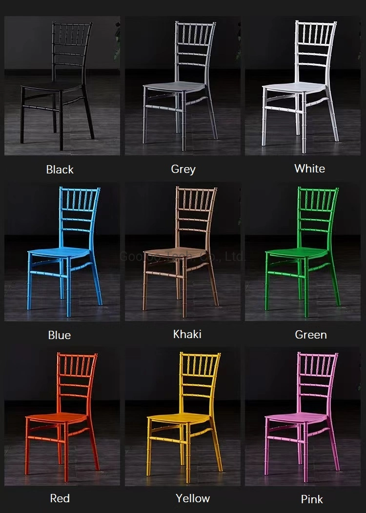 Basic Customization Ploypropylene Plastic Tiffany Wedding Events Dining Chiavari Chairs