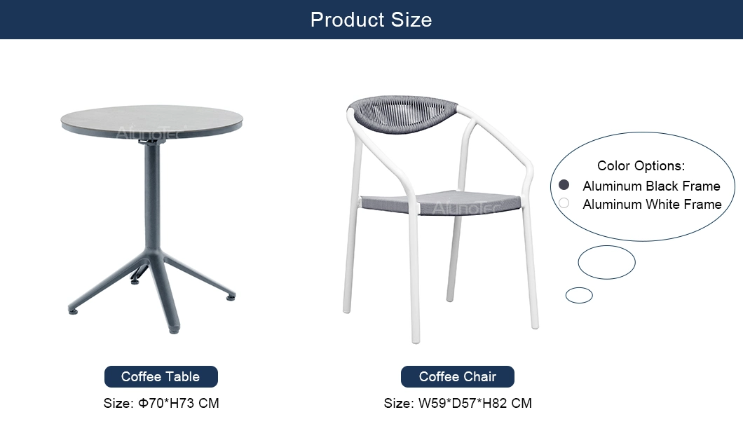 AlunoTec Small Bistro Set Indoor Kitchen Round Dining Table &amp; 2 Chairs