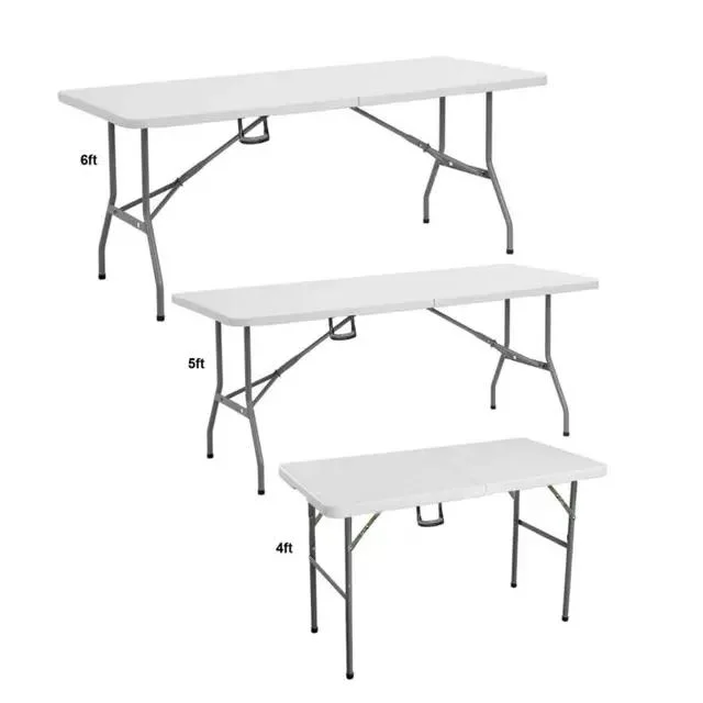 Outdoor Folding Table Plastic Travel Folding Picnic Tables Party Bar Folding Plastic White Round Cocktail Table