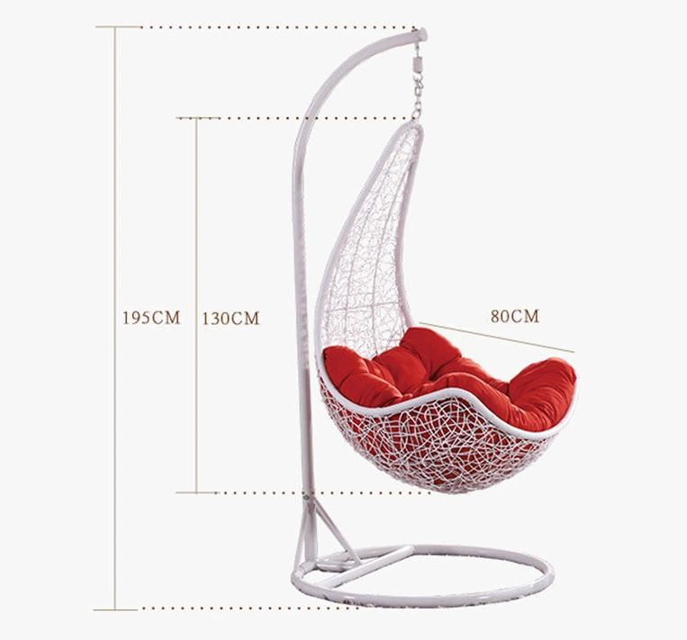 High Quality Factory Hotel Patio Rattan Metal Hanging Swing Chair