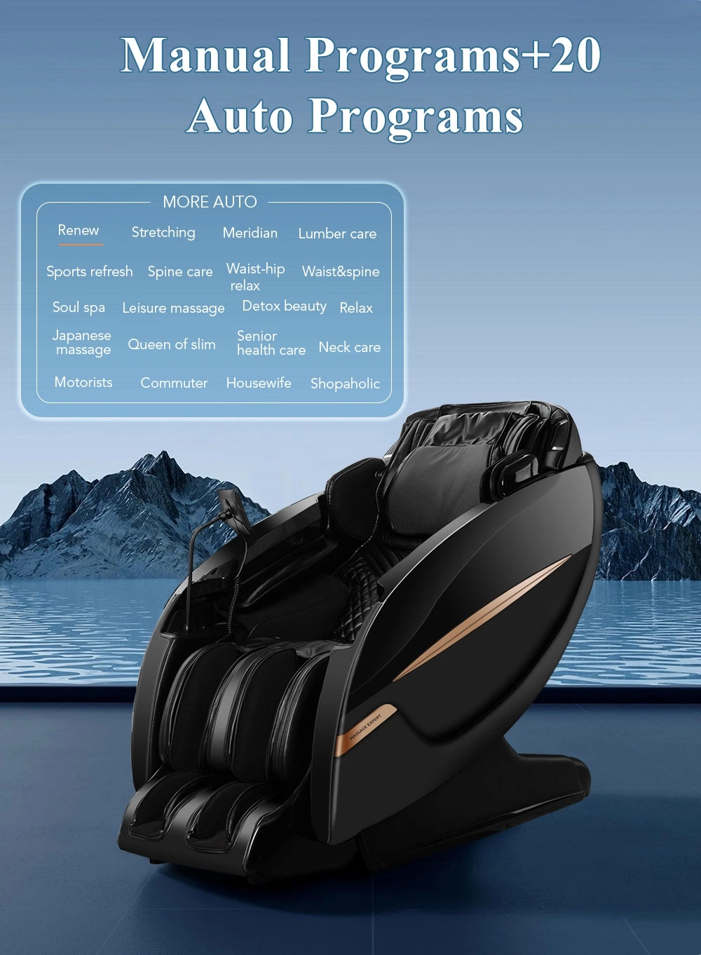 New Arrival Antigravity Body Stretch 4D Massage Office Chair Full Body