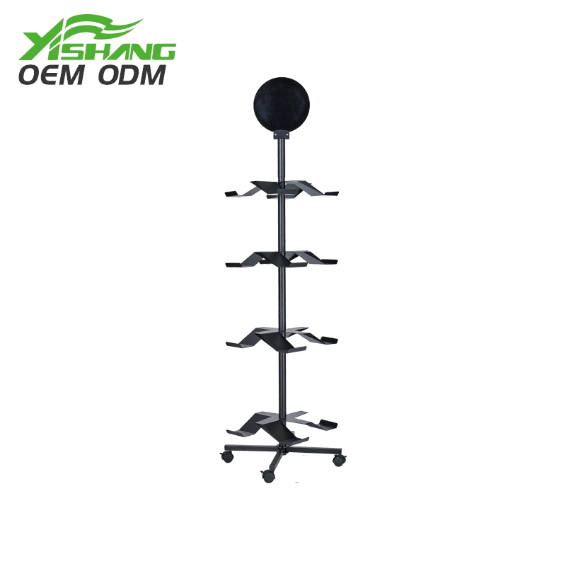 Custom Store Rotating Metal Sports Shoes Display Stand Rack