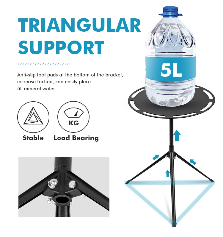 Kinggear Custom Logo Outdoor Portable Folding Round Desktop Triangle Camping Picnic Table