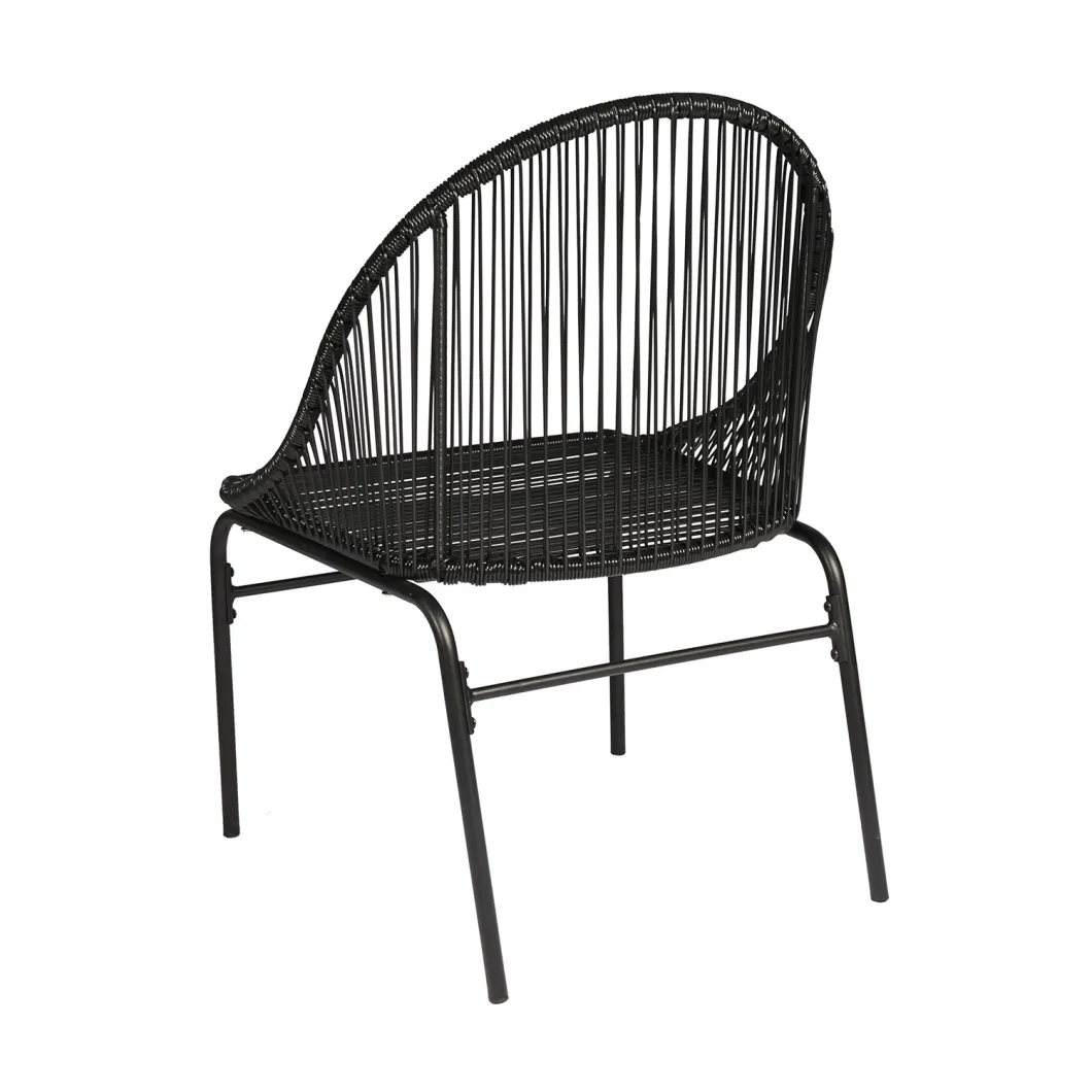 Modern Outdoor Patio Garden PE Rattan Black Chair