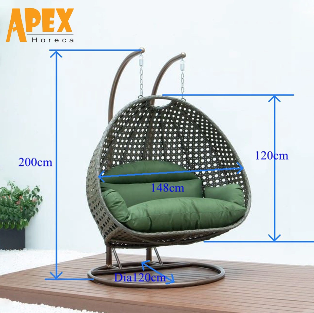 Outdoor Indoor Living Room Garden Patio Bistro Balcony Metal Aluminium Frame Rattan Furniture Egg Swing Chair