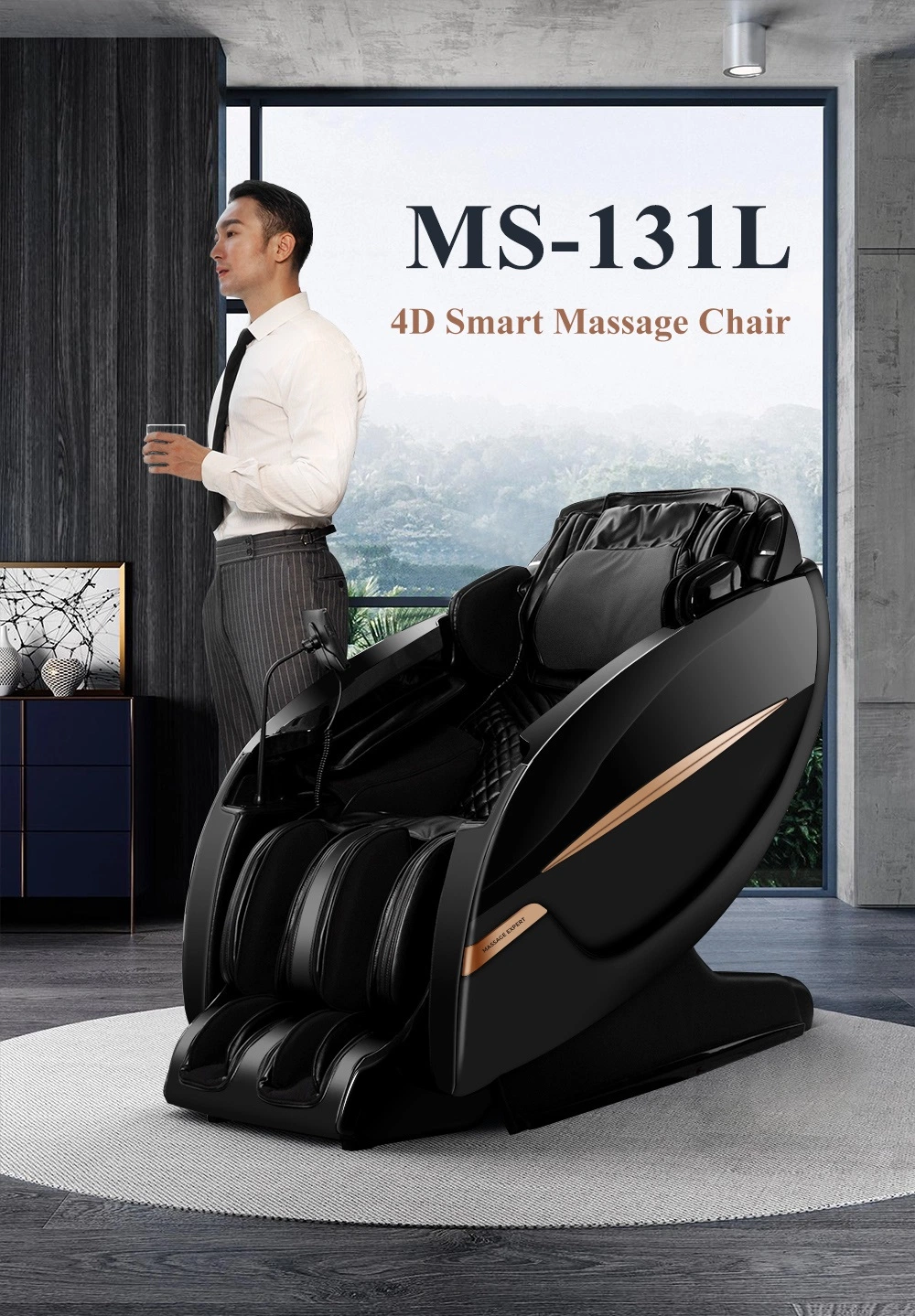 New Arrival Antigravity Body Stretch 4D Massage Office Chair Full Body