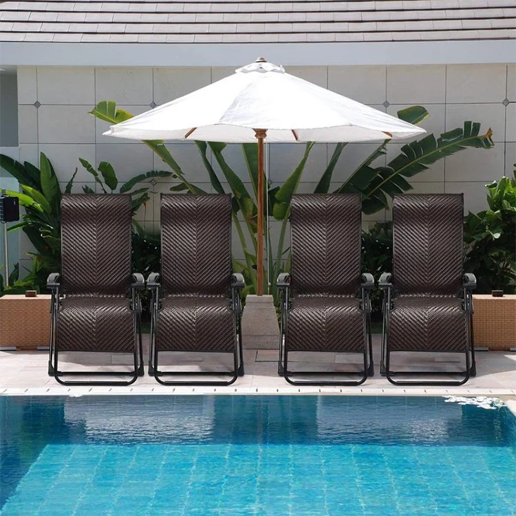 New Design Zero Gravity Reclining Chaise Lounger Adjustable Folding Patio Lounge Chair for Garden Beach Porch and Swimming Pool