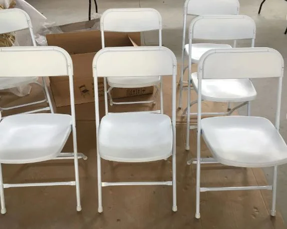 Wholesale Garden Outdoor PP Stackable White Plastic Folding Chairs