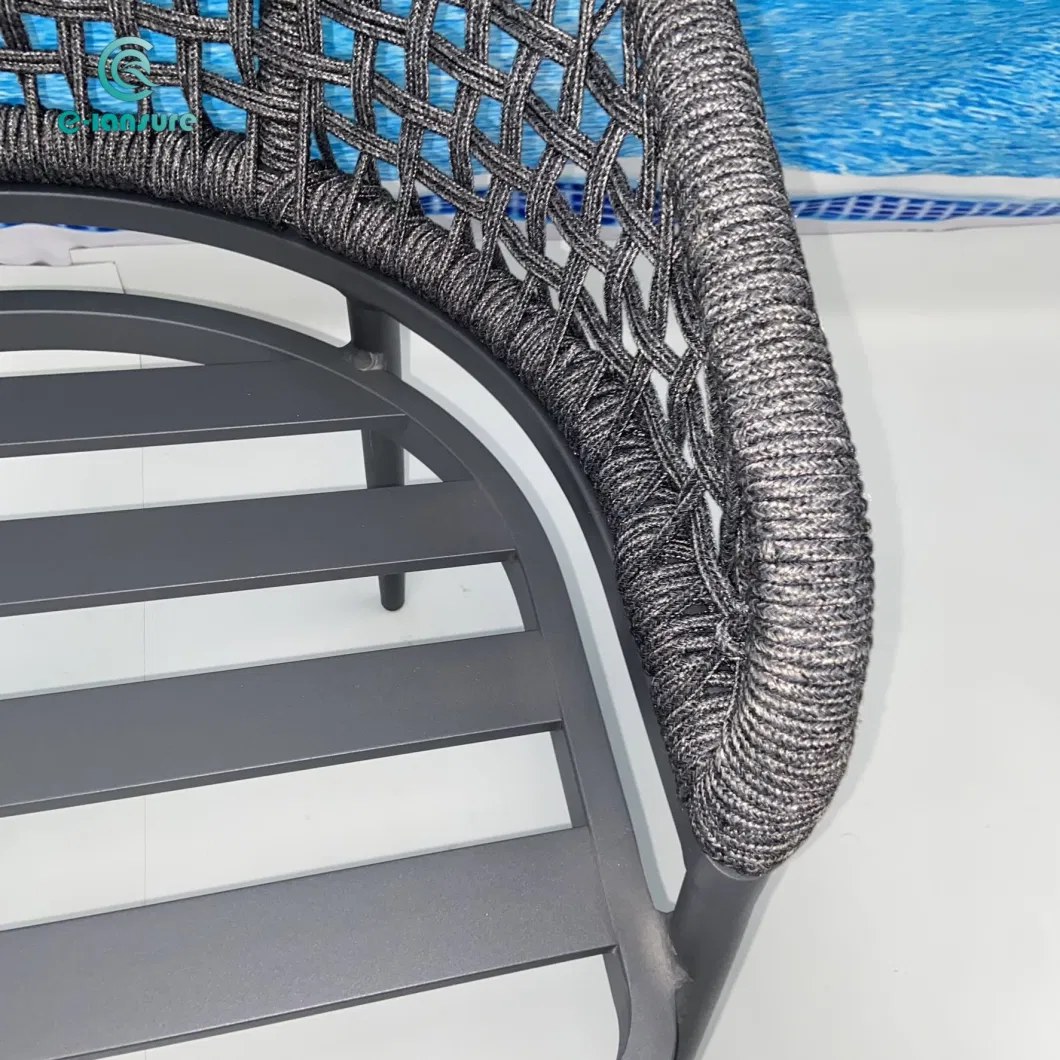 Modern Furniture-Aluminum Frame Rope Leisure Round Outdoor Lounge Chair