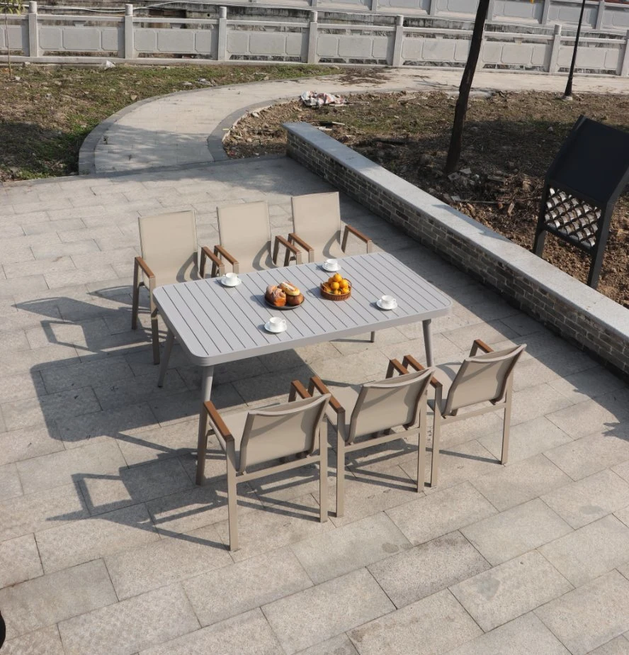 Yard Villa Outdoor Tables and Chairs Open-Air Balcony Outside The Nordic Aluminum Alloy Table Leisure Simple Tables and Chairs