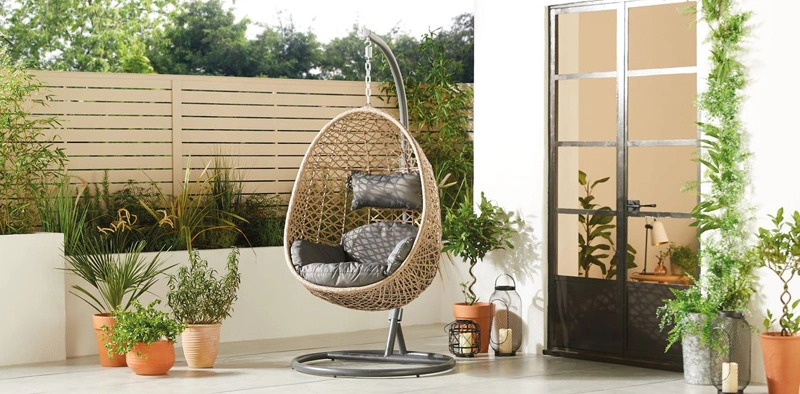 Outdoor Garden Furniture Patio Wicker Folding Hanging Chair Rattan Egg Swing Chair