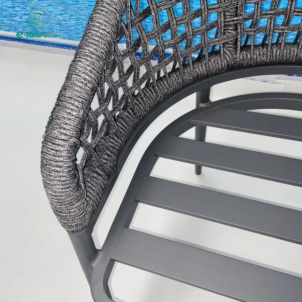 Modern Furniture-Aluminum Frame Rope Leisure Round Outdoor Lounge Chair