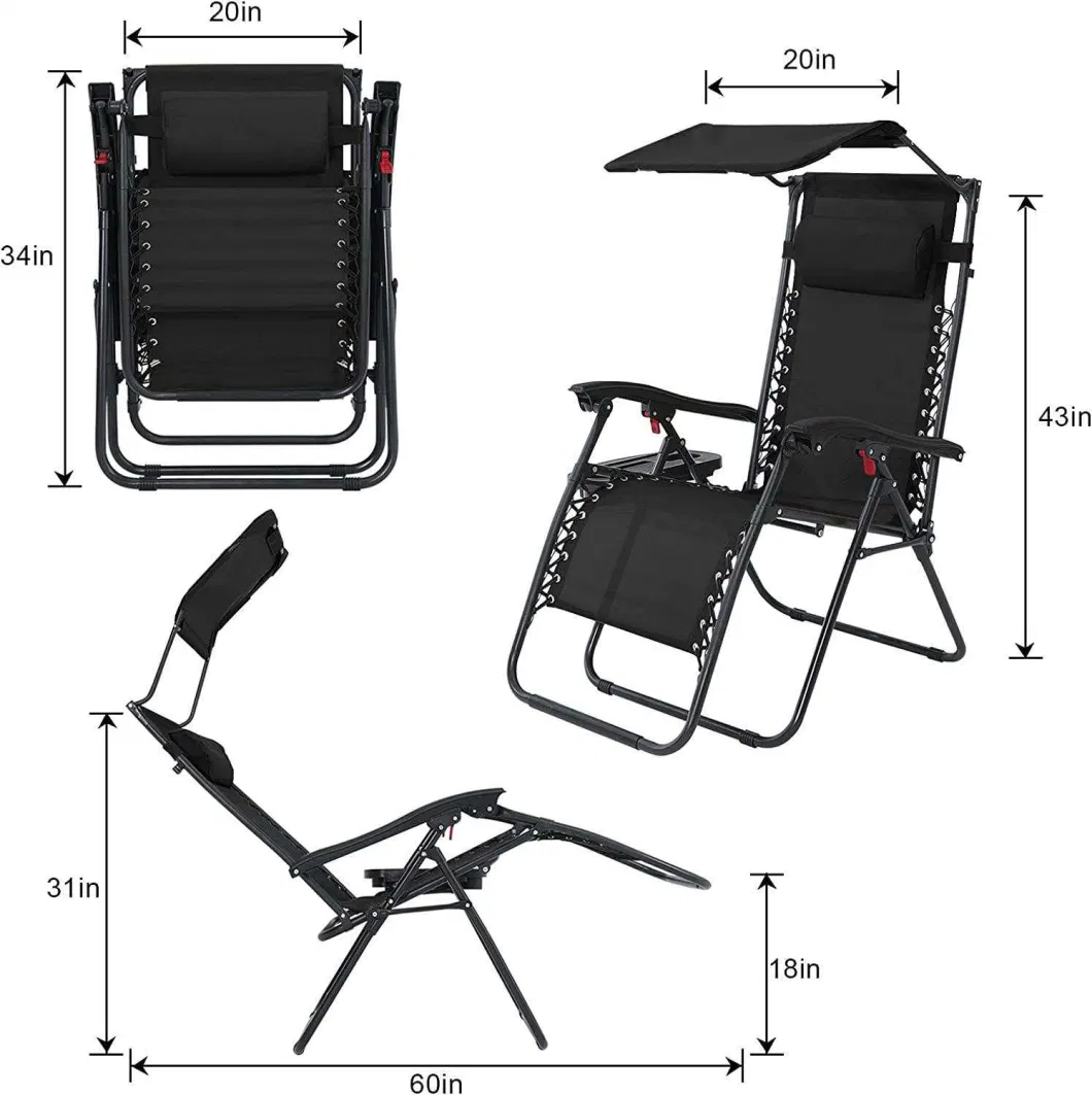 Outdoor Adjustable Folding Zero Gravity Chair Camping Portable Recliner Chair