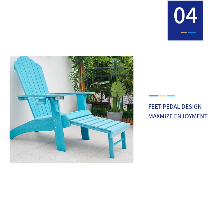 Wooden Outdoor Lounge Composite Plastic Garden Chair Outdoor Blue HDPE Adirondack Chair