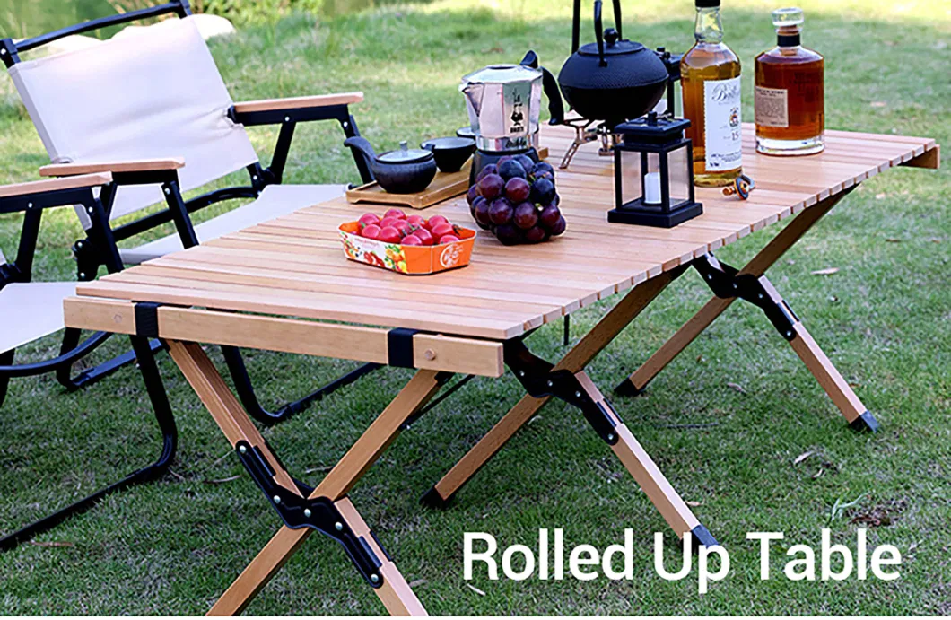 Wholesale Outdoor Portable Wooden Omelet Tables Picnic Camping Travel Leisure Beach Bamboo Folding Table