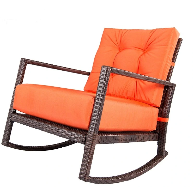 Hot Sale Rattan Natural Rocking Chair Fashionable Frame Outdoor Rattan Style Rocking Chair