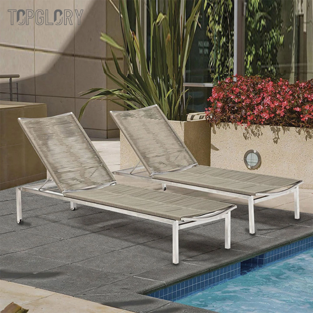 Hot Sale Swimming Pool Beach Chair Rattan Sun Lounger