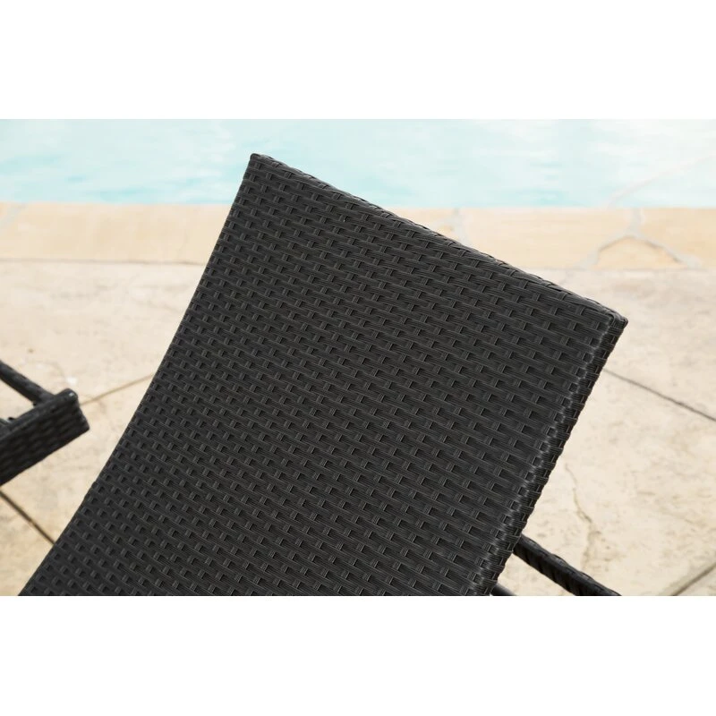 Rattan Garden Loungers Reclining Outdoor Lounge Chairs with Cushion