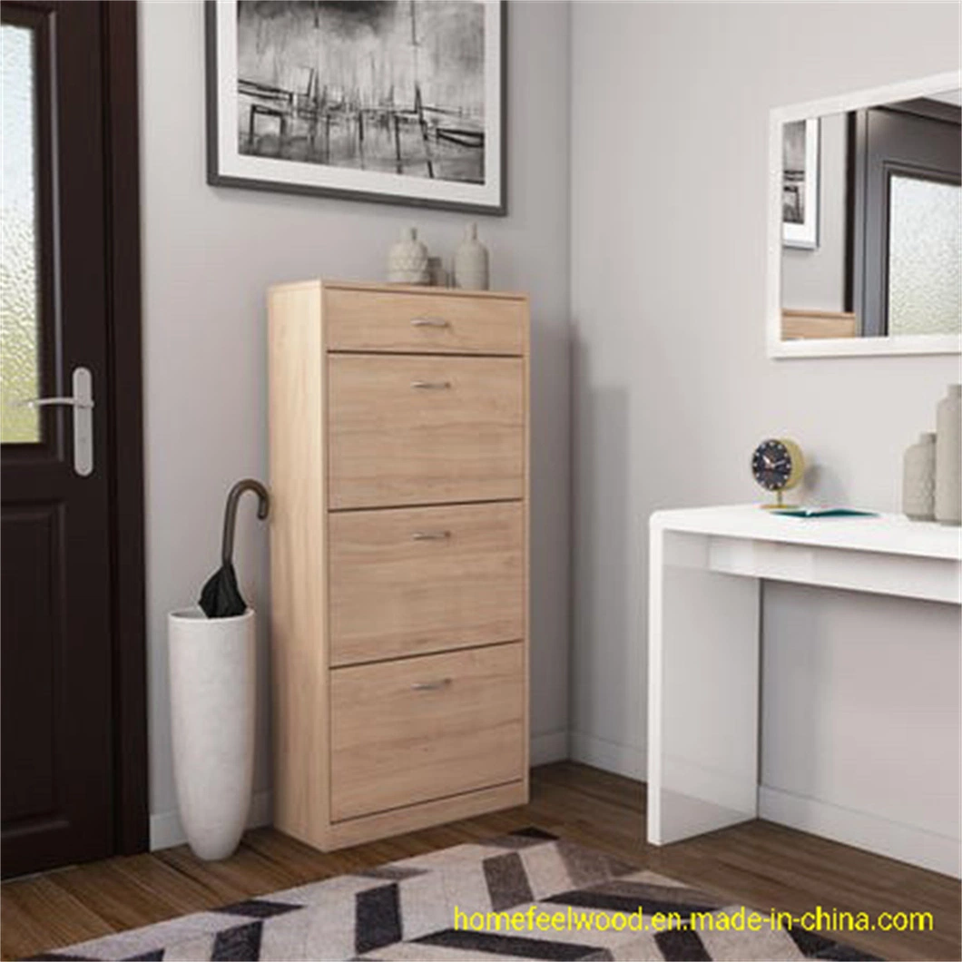 Torino Narrow Oak Wood Effect Shoe Storage Cabinet (HF-FN320)