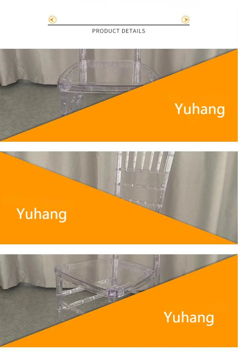 Modern Hot Sale Clear Stackable Plastic Tiffany Wedding Acrylic Resin Clear Transparent Chiavari Chair