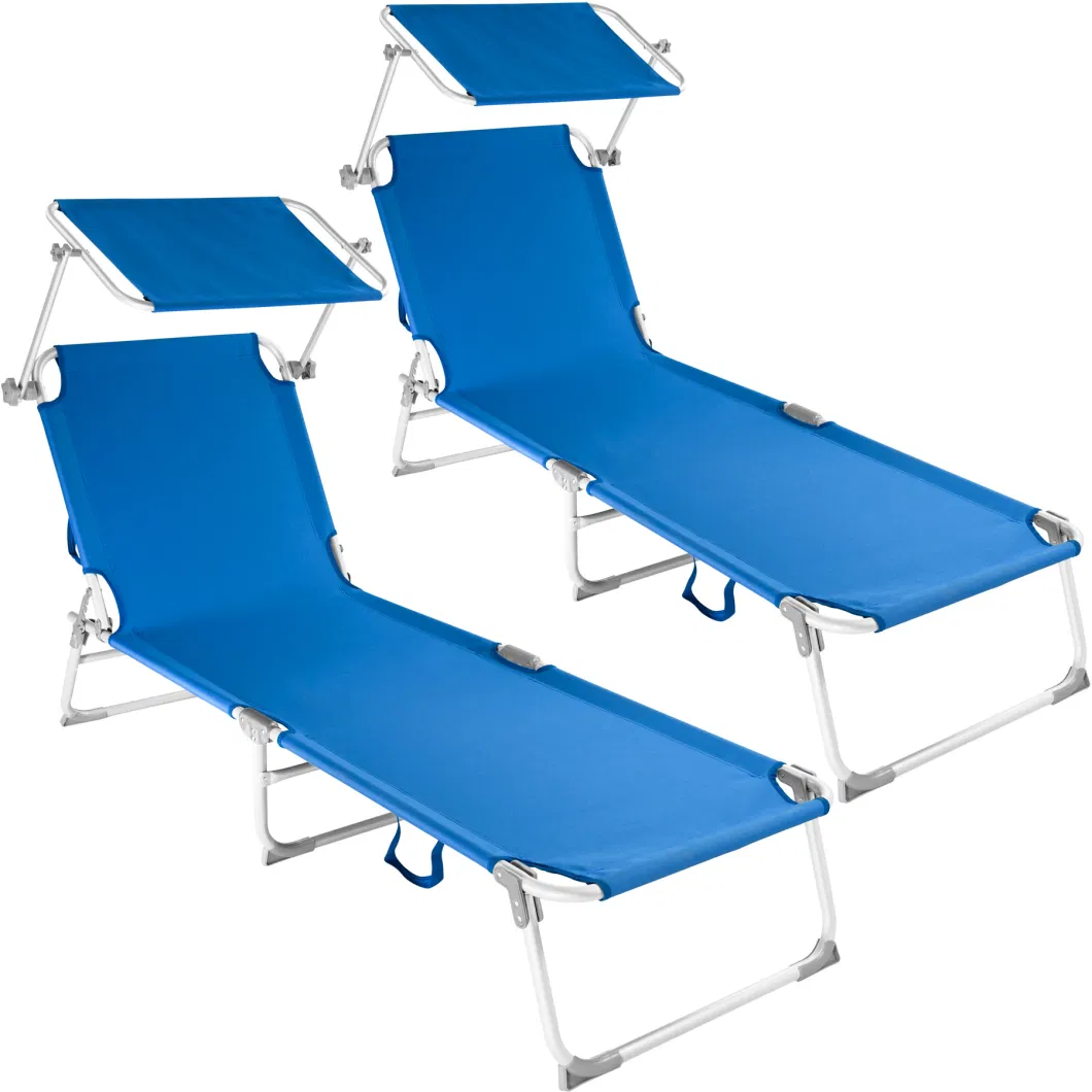 Outdoor Patio Portable Folding Chaise Lounge Chair with Aluminum Frame and Textilene Fabric