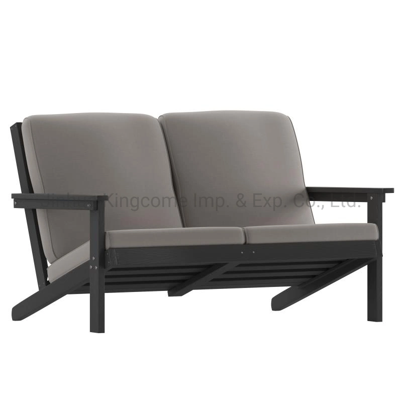 Hot Sale Modern Hotel Outdoor Patio Polystyrene/PS Wood/Plastic Wood Garden Furniture Bench Chair in Black