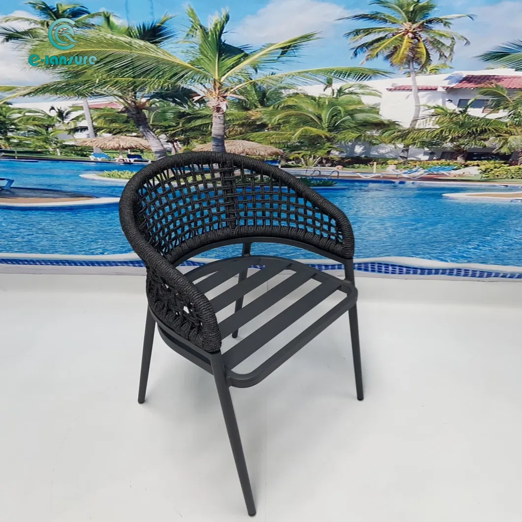 Modern Furniture-Aluminum Frame Rope Leisure Round Outdoor Lounge Chair