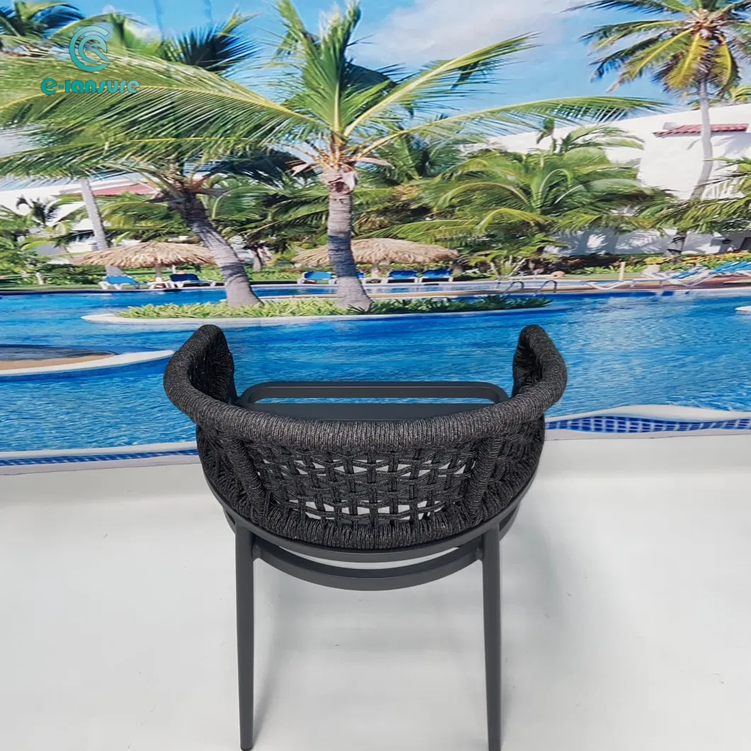 Modern Furniture-Aluminum Frame Rope Leisure Round Outdoor Lounge Chair