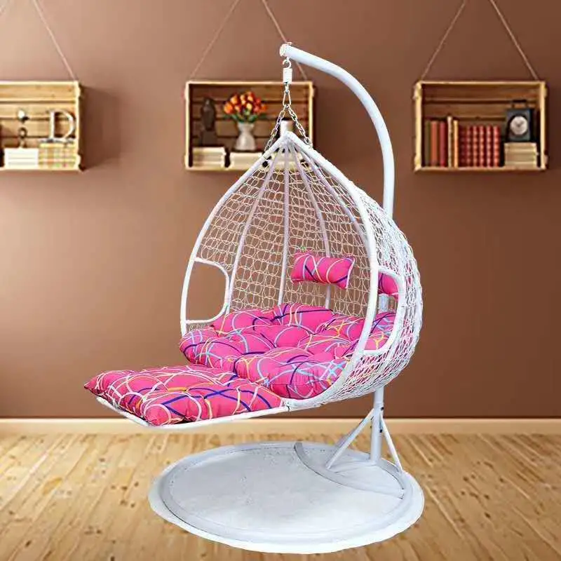 Single Hanging Basket Outdoor New Weaving Flower Shape Outdoor Garden Furniture PE Rattan Swing Chair