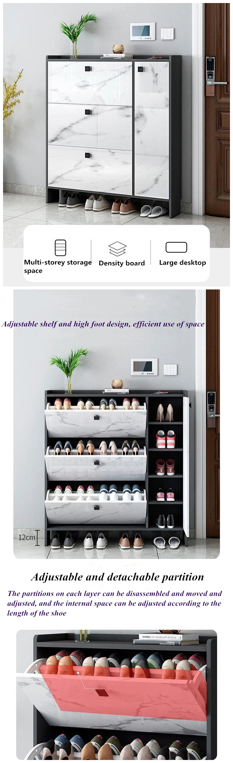 Hot Sale Modern Home Furniture Bedroom Drawer Cabinet Shoe Rack