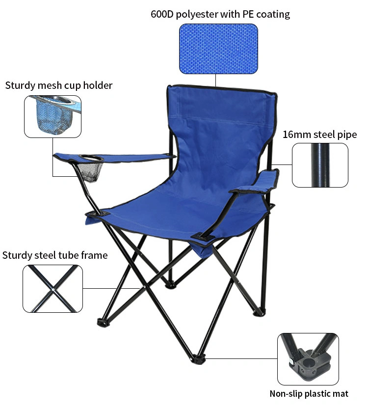 Sturdy Powder-Coated Steel Frame Supports Foldable Chair Fit Outdoors-Lawn, Patio, Camping, Tailgating