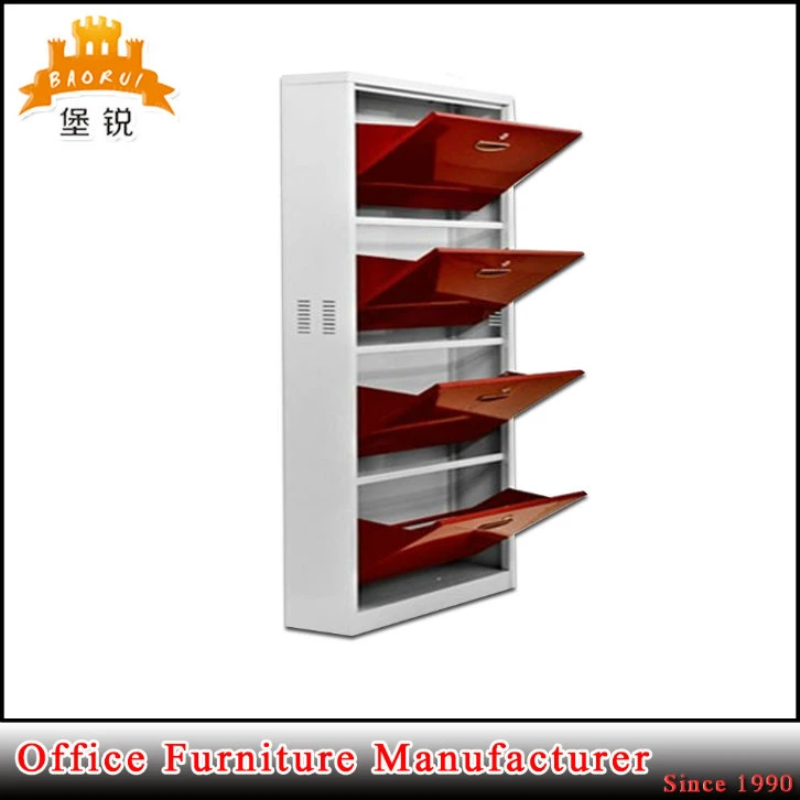 Excellent Quality Cheap 4 Drawer Wall Stand Shoe Cabinet Metal Shoes Rack