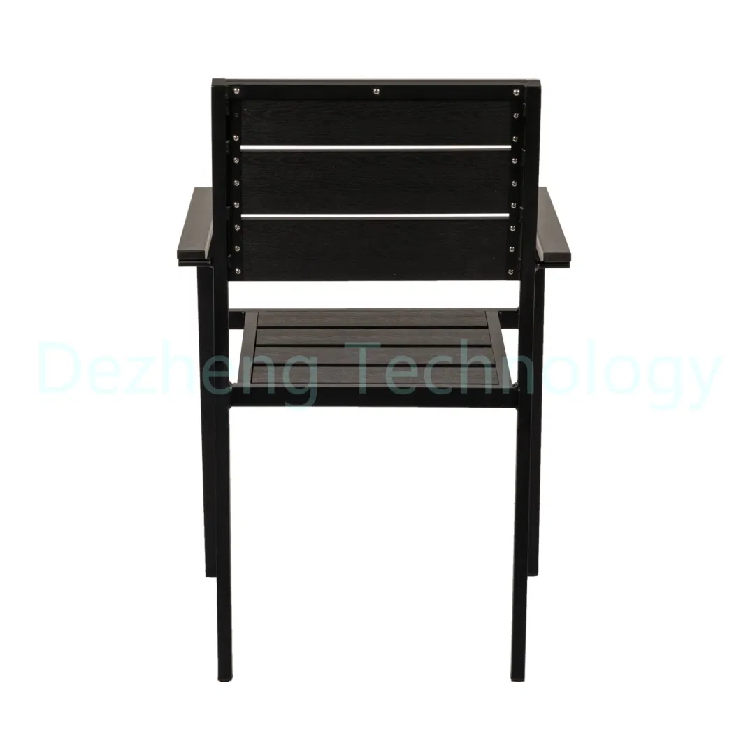 Wholesale Garden Patio Black Plastic Wood Outdoor Restaurant Dining Chair