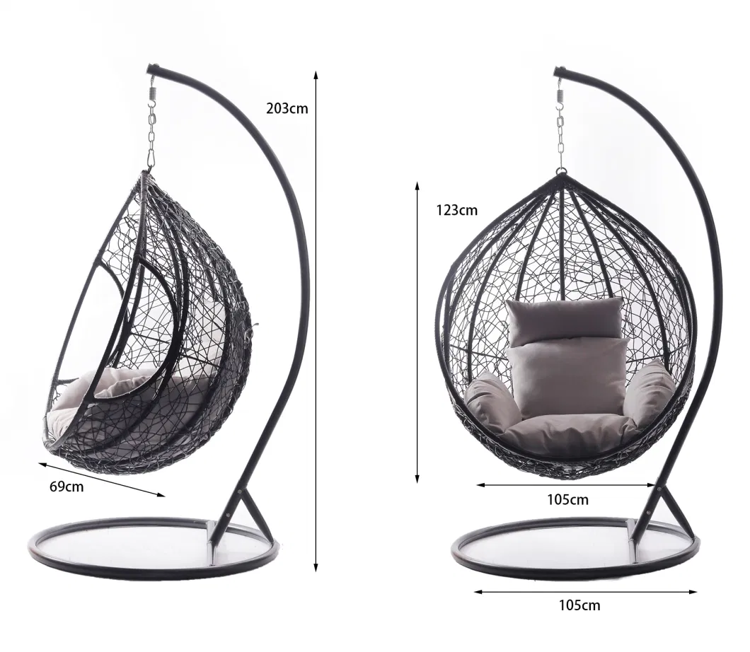 Outdoor Garden Furniture Patio Wicker Folding Hanging Chair Rattan Egg Swing Chair