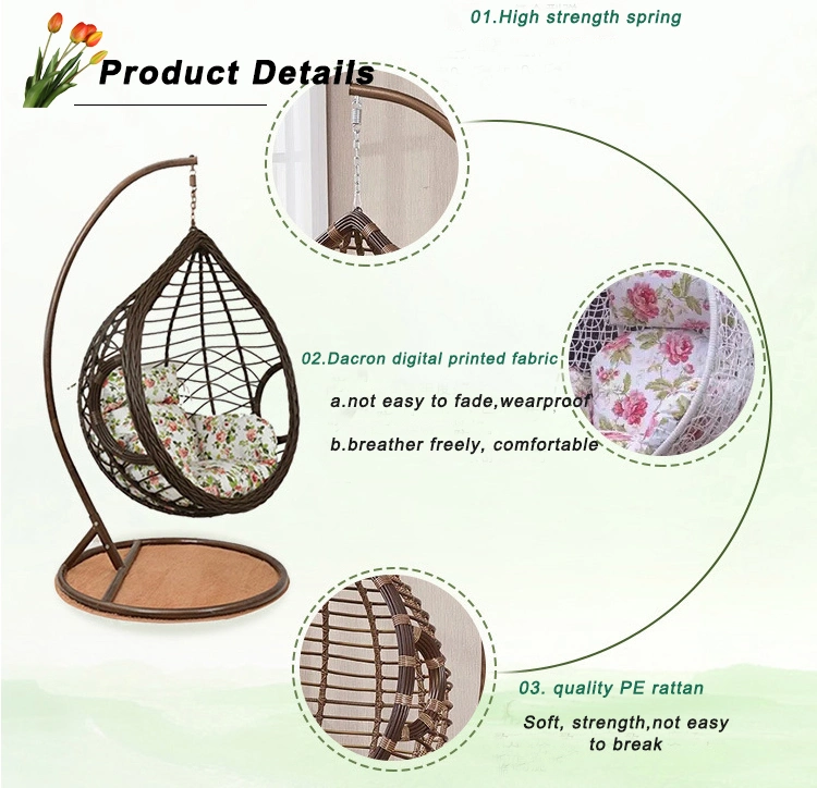 Cheap Price Indoor Outdoor Modern Hanging Swing Chair Bamboo Patio Rattan Wicker Egg Swing Chair