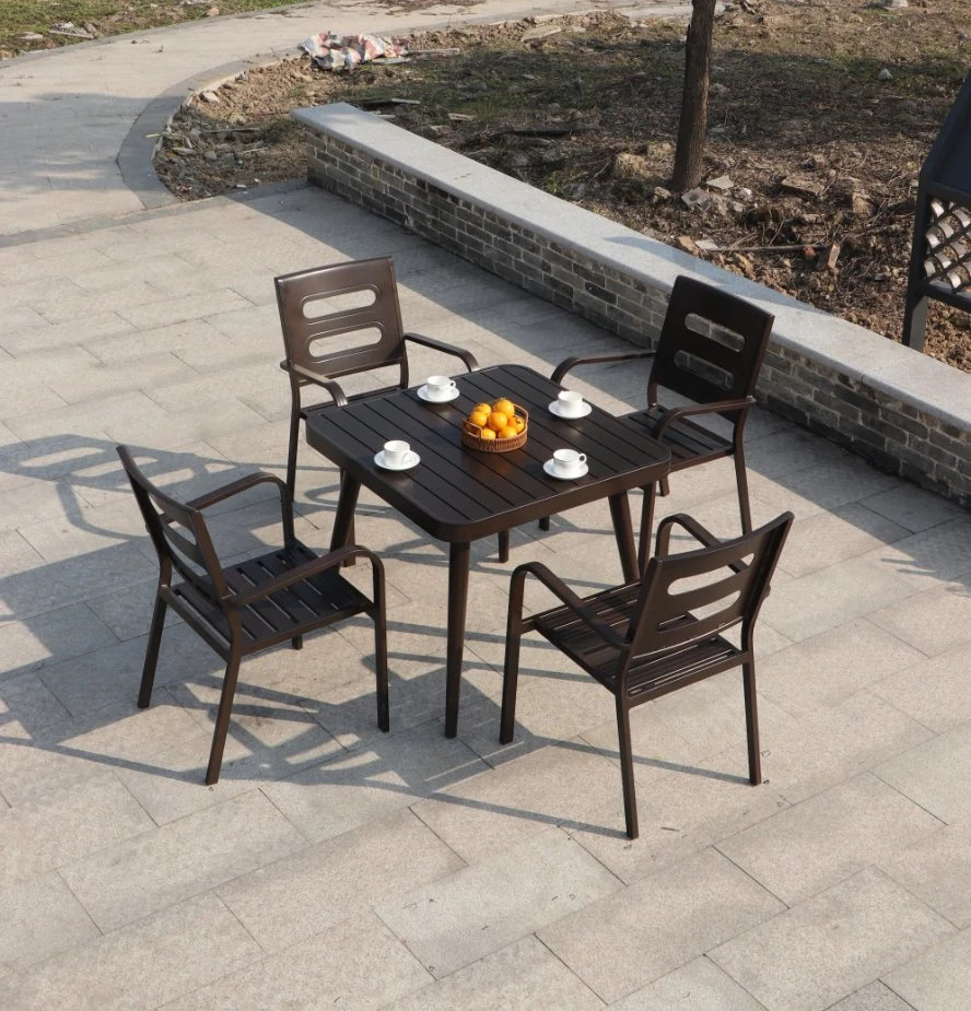 Outdoor Waterproof Sunscreen Milk Tea Shop Cafe Net Cloth Aluminum Alloy Table Chair Outdoor Small Yard Villa