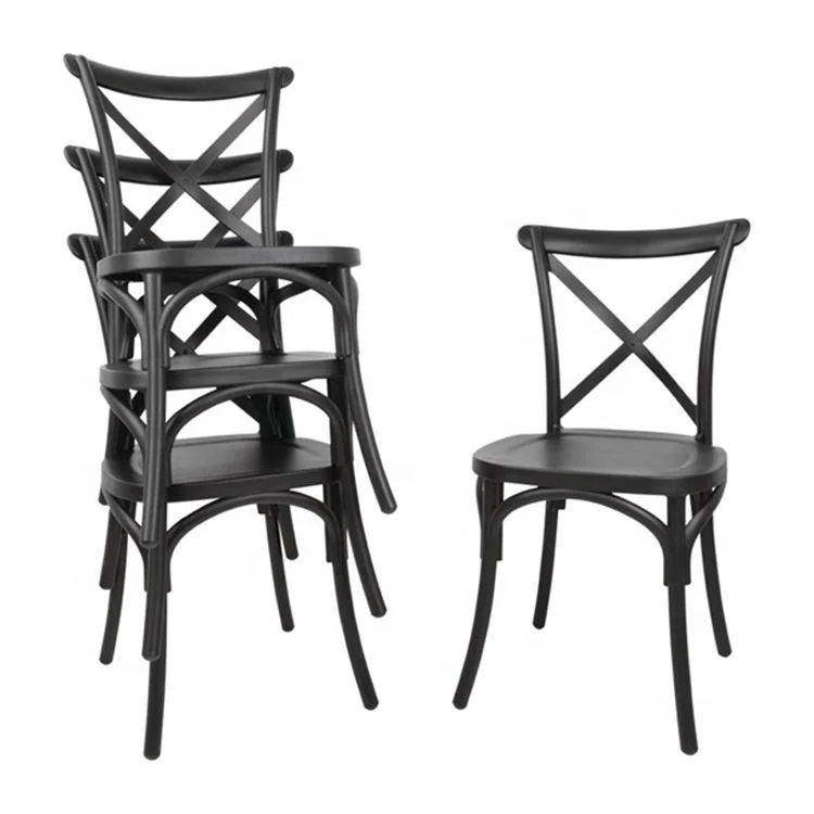 Manufacturer of Cross Back Wood Stacking Wedding Event Furniture Dining Cane Banquet Chair (ZG11-002)