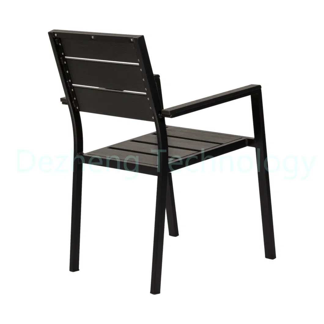 Wholesale Garden Patio Black Plastic Wood Outdoor Restaurant Dining Chair