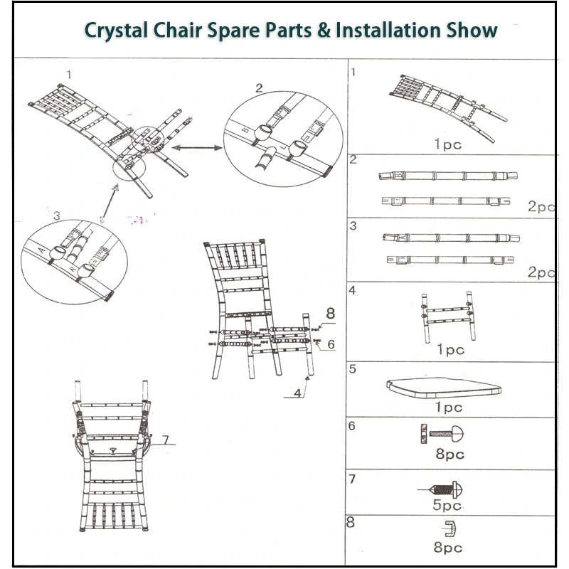 Wholesale Clear Acrylic Crystal Resin Event Tiffany Chiavari Chair Transparent Plastic Dining Chair for Weddings and Banquet