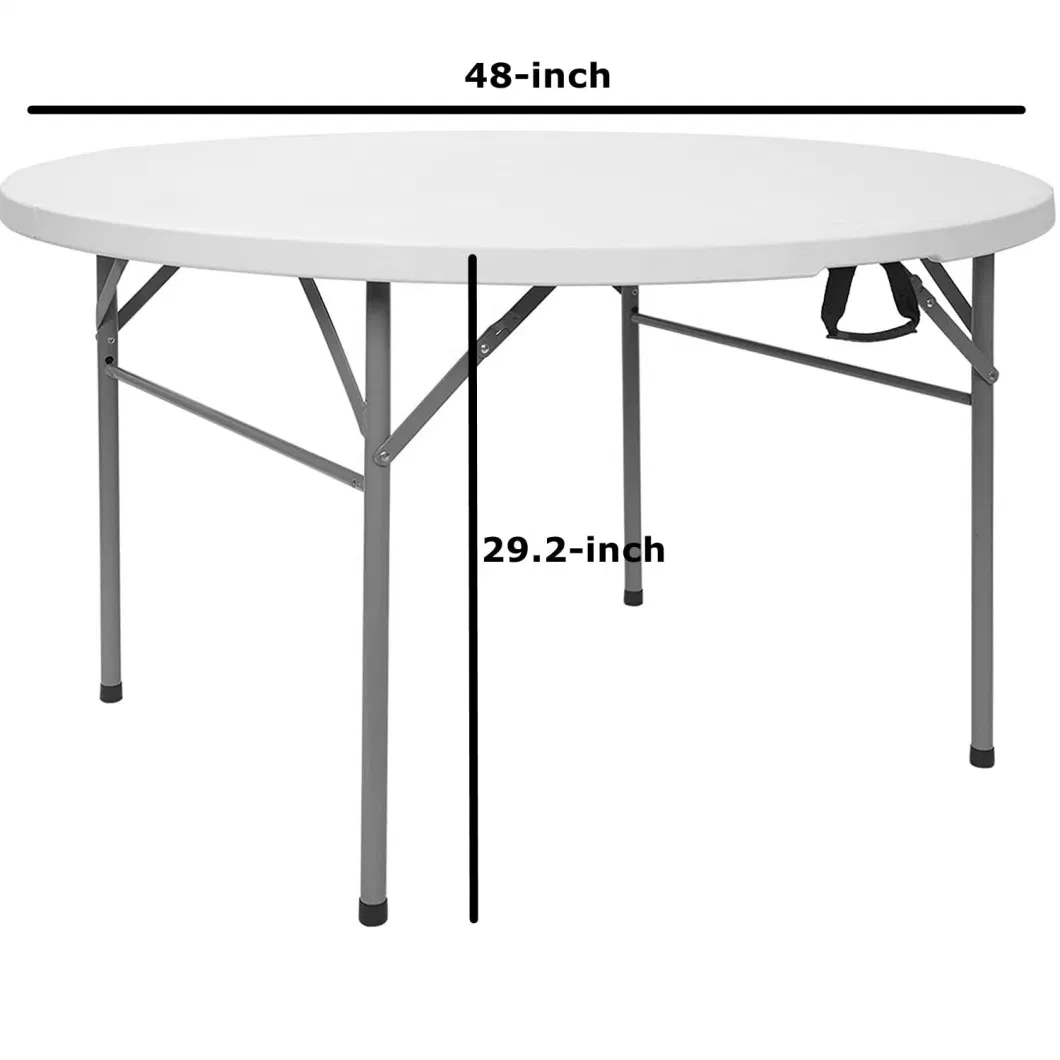 Portable 6FT Banquet Picnic Outdoor White Plastic Round Folding Tables