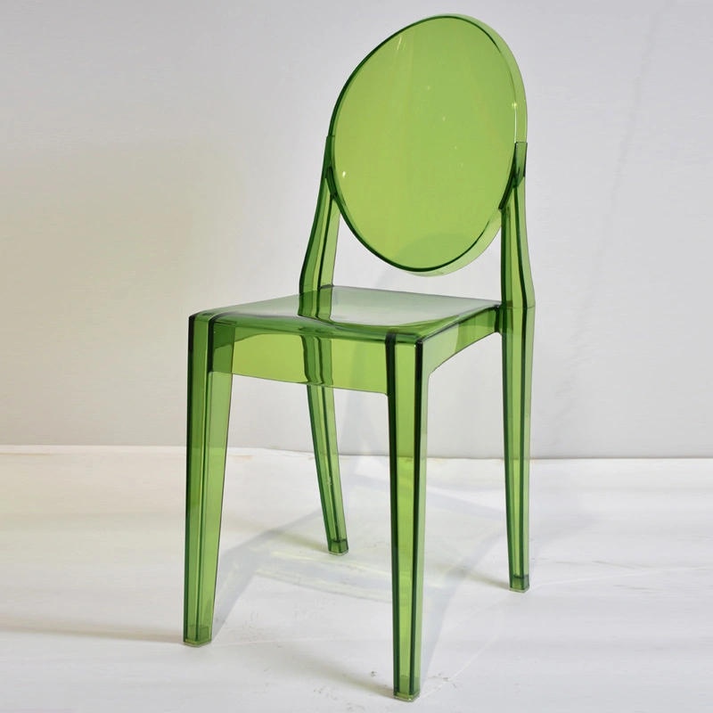 Crystal Acrylic Banquet Ghost Plastic Dining Chair with Round Back