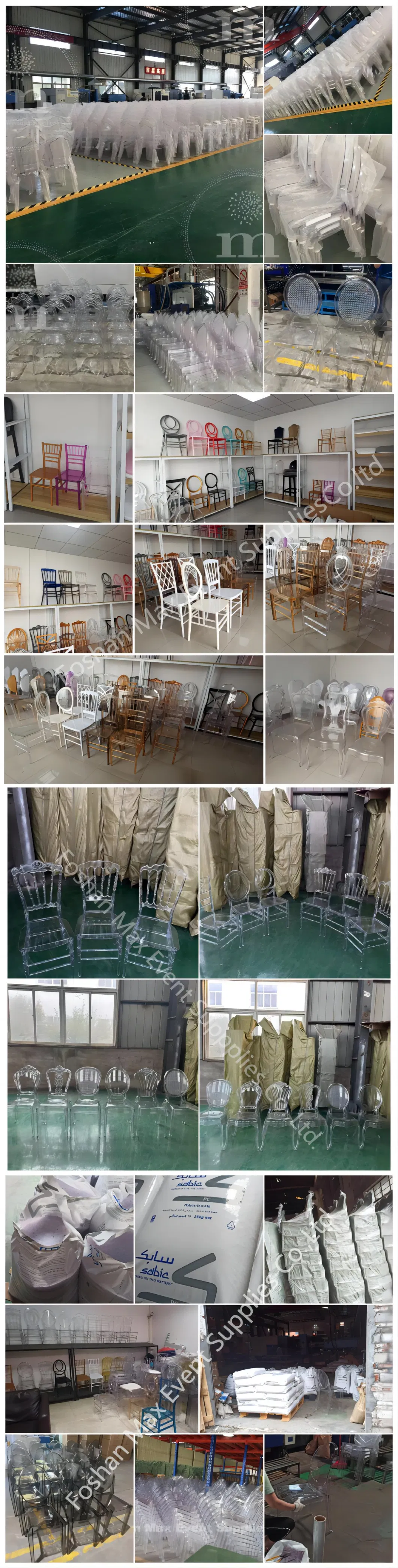 Knocked Down Acrylic White Stackable Napoleon Restaurant Dining Chiavari Chair for Wedding