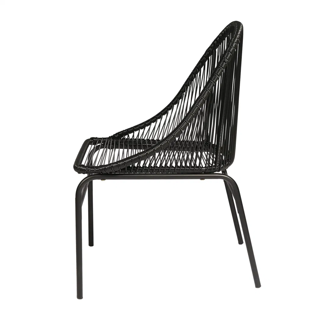 Modern Outdoor Patio Garden PE Rattan Black Chair