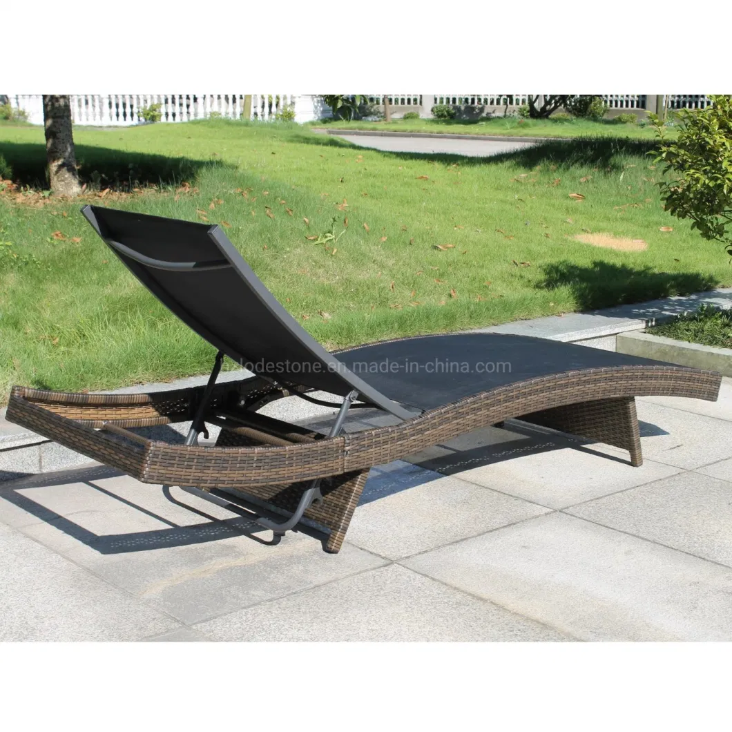 Hot Sale Rattan Garden Lounge Chair Modern Brown Patio Outdoor Sun Lounger