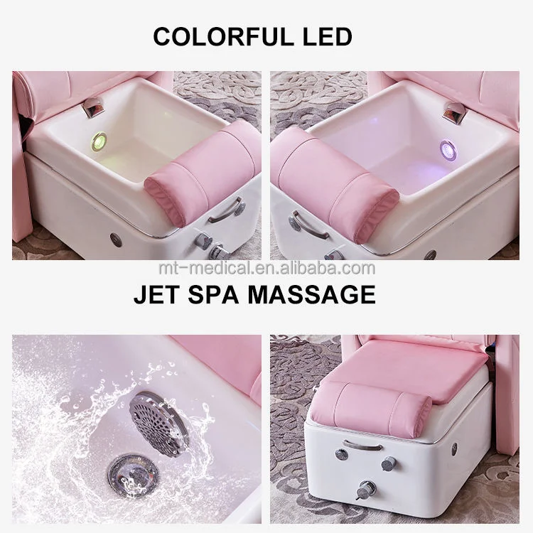 Cheap Fabric Stool Small Factory Wholesale Modern Luxury Royal Pink Foot SPA Chair Beauty Nail Salon