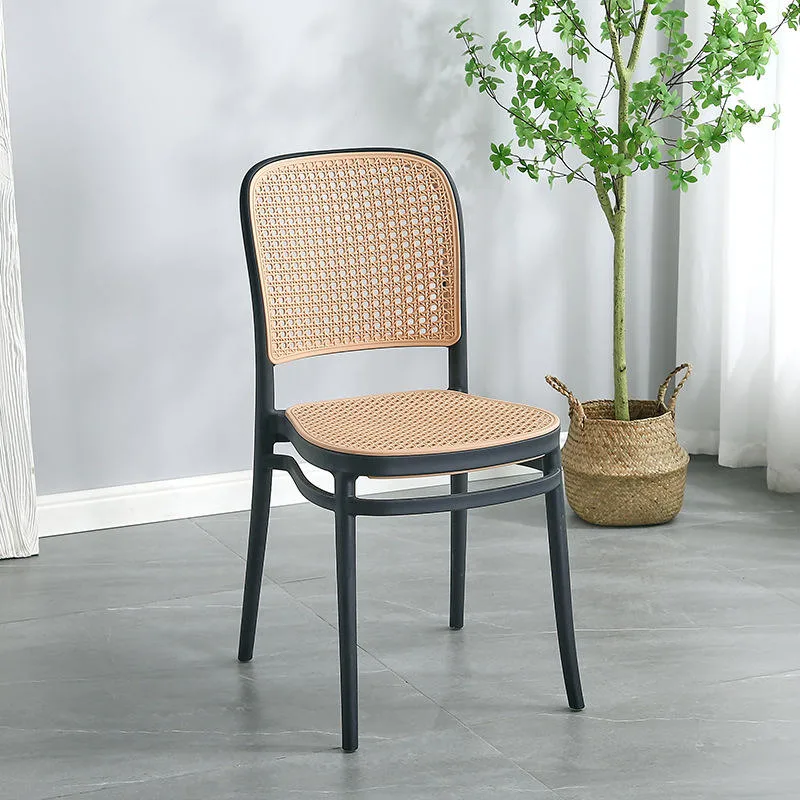 French Style Colors High Back Outdoor Restaurant Cafe Chair Plastic Rattan Seat Dining Room Chairs for Sale