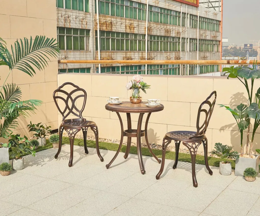 Outdoor Cast Aluminum Round Table Chair Combination Courtyard Leisure Balcony Garden Simple Furniture