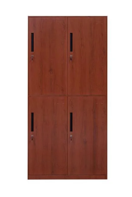 Wooden Color Home and Office Use 4 Door Storage Steel Locker