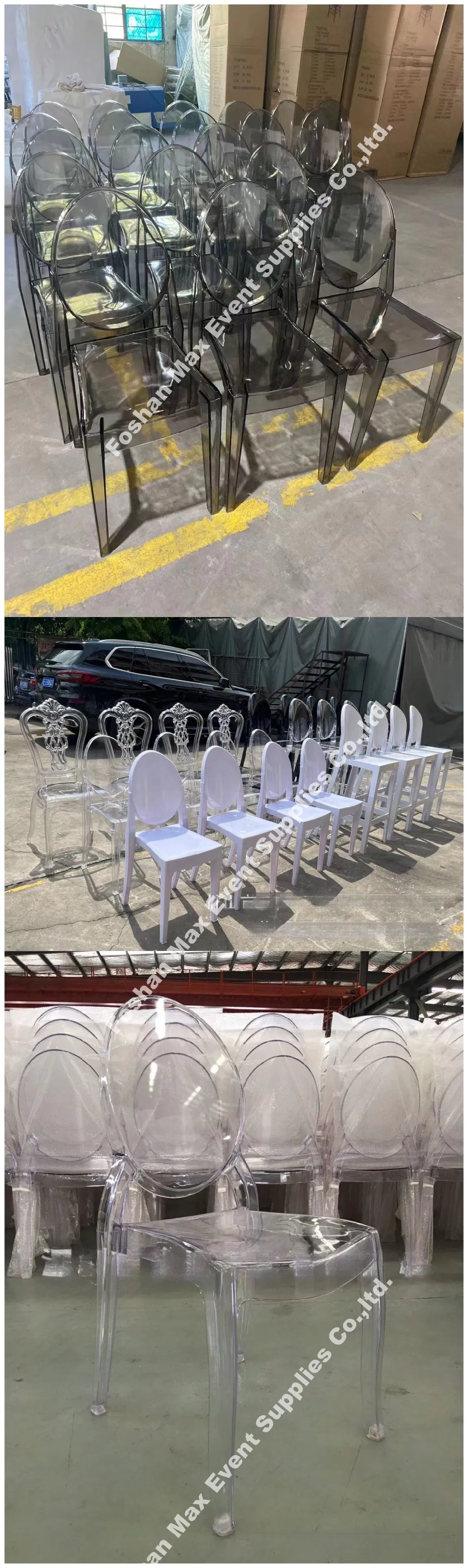 Wedding Plastic Crystal Stackable Banquet Polycarbonate Ghost Chair for Event